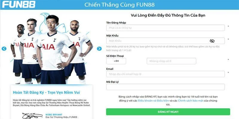 Chi tiết các bước đăng ký FUN88 dành cho tay cược. 