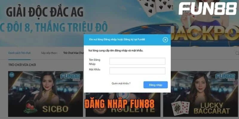 Trải nghiệm đăng nhập FUN88 với vô vàn lợi ích.