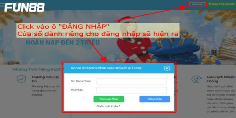 Chi tiết các bước đăng nhập FUN88 cực kỳ đơn giản.